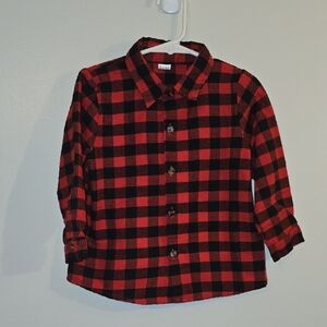 Kids Plaid Shirt in Red and Black